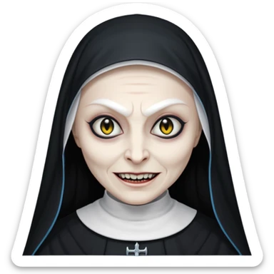 create an evil nun emoji based on valak from the conjuring sticker