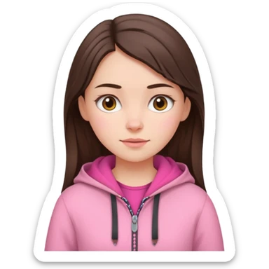 brunette scandinavian girl with pink scandinavian clothes sticker