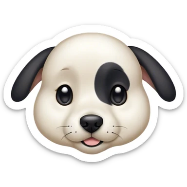 Black and white dog with spot on head sticker