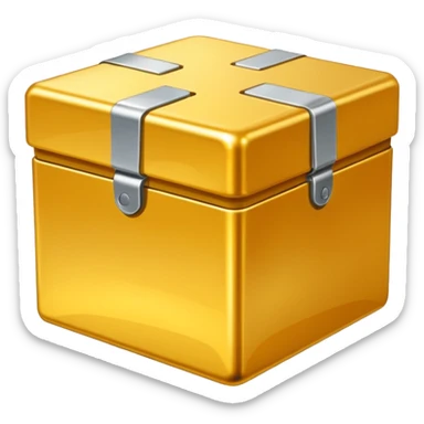 Clean Gold box direct frontal view sticker