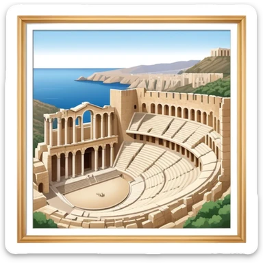 Odeon of Herodes Atticus Landmark Emoji – Depicting the ancient stone amphitheater on the Acropolis slopes. sticker
