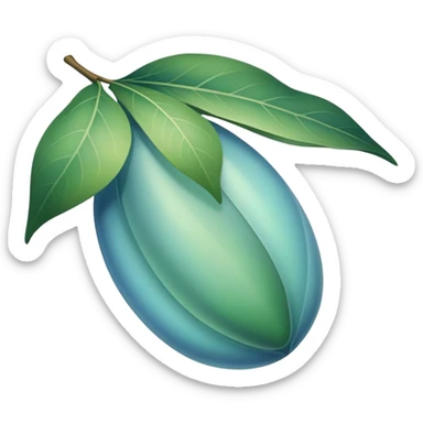 floating cocoon leaf, soft curves, subtle glow, green-blue hues, earth undertones sticker