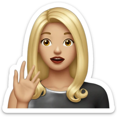 girl-with-manicure-red-lips-and-blond-hair-is-shocked sticker