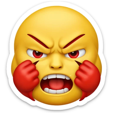 yellow emoji choking himself out in anger sticker