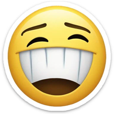 crying head but with a smile on his face that half covers his mouth  sticker