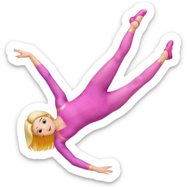 dancer-gymnast child with blonde hair in pink tights doing a split sticker