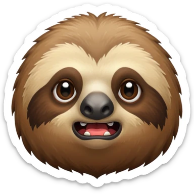 Perezoso con cara de enojado hazle como una x en el lado izquierdo de la cara  sticker