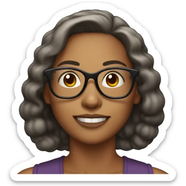 40 year old woman, beautiful, with glasses and bow.
 sticker