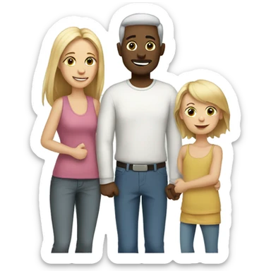 a white family with a child who wants to live in their own home sticker