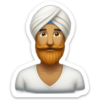 sikh man wearing turban, hipster style beard and moustache sticker
