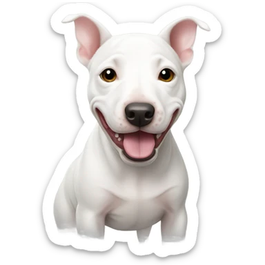 White mini bull terrier sticker