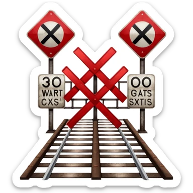 Railroad crossing  sticker