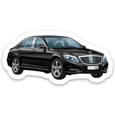 Crée-moi une voiture noire, berline, très classe La voiture  en long 2025classe S que d’un côté  sticker