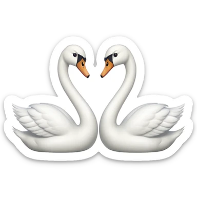 Two swan face each other sticker
