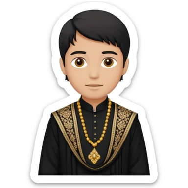 Ken wearing black kurta with shawl sticker