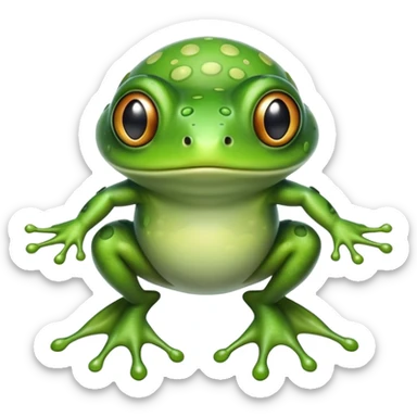The frog pretends to be an alien UFO. sticker
