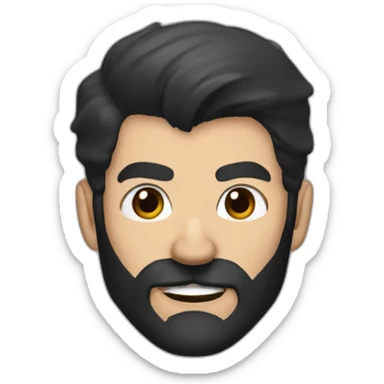 batman head only, with black beard,black hair, and brown eyes in a batman mask. a few white hairs in the beard sticker