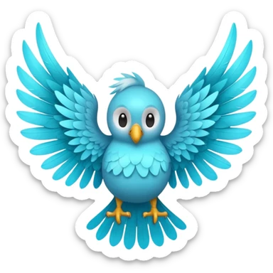 Number cyan sixty-seven with white wings  sticker