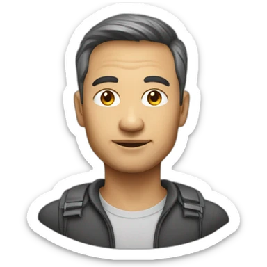 dutch/indonesian software engineer guy, around 40 years old but looks younger sticker