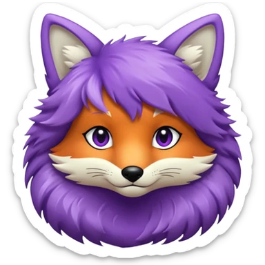 glitter purple and cian fox sticker