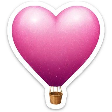 Pink Ombre Heart-Shaped air balloon with glitter  sticker