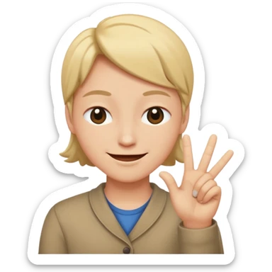 one eye close like giving a blink with hand pointed  sticker