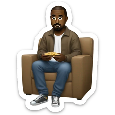 Kanye west eating lay’s while watching tv sticker