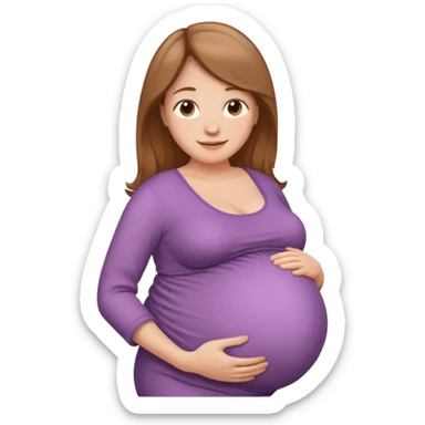 heavily pregnant woman with extremely large overdue belly sticker