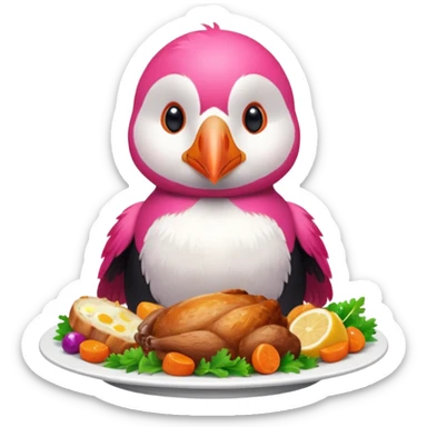 pink puffin roast dinner sticker