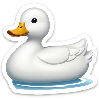 white Duck shaped boat sticker