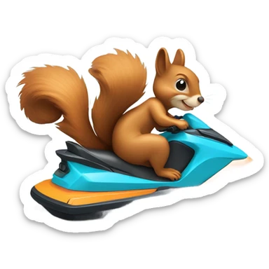 Squirrel riding a jet ski sticker