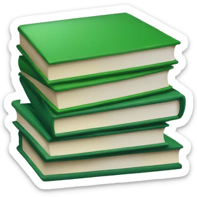 Green stack of books sticker