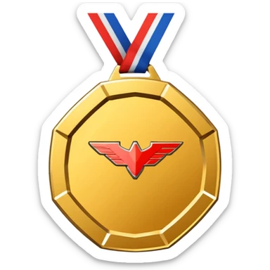 Can you please create a medal like this " 🥇 " that won't have the tape, and that will be octagon shaped. And inside it, instead of having the number " 1 " please change it with Mclaren logo. sticker