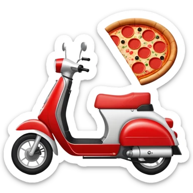 pizza delivery in pizza scooter sticker