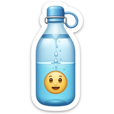 botella de agua sin ningun emoji en el medio  sticker