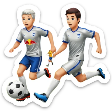 Red bull energy drink imogi for soccer players playing soccer sticker
