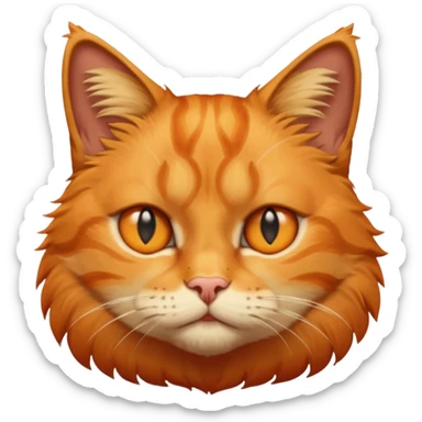 orange cat missing his right eye sticker