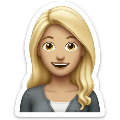 blonde woman with braces sticker