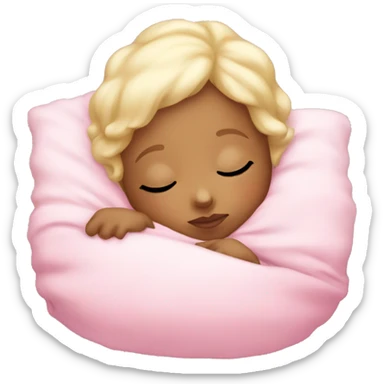 newborn blonde sleep pink sticker