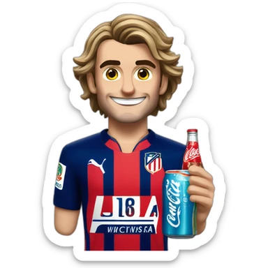 Antoine griezman avec un coca sticker