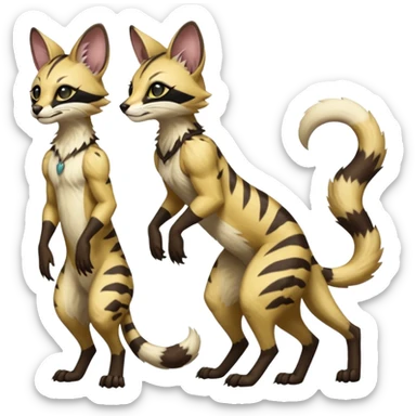 Genet-Wolverine-Marsupial-Serval-Possum-Vernid-Sergal-Fakémon-hybrid, by LiLaiRa-griffsnuff, full body sticker