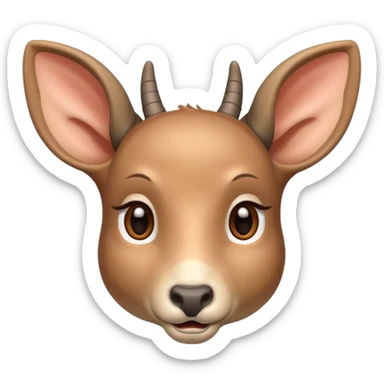 Doe face with little horn make it a little thinner sticker