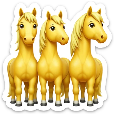 A batch of mature yellow horses sticker