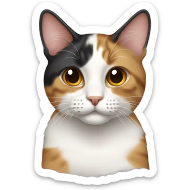 Diluted calico cat sticker