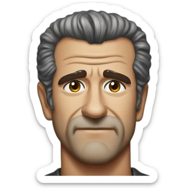 Mel Gibson portrait without smile sticker