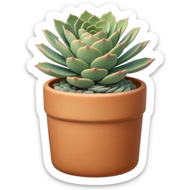 A ceramic pot in pastel caramel color, in the shape of a cylinder, the pot is tall, it has an echeveria ruffle succulent plant sticker