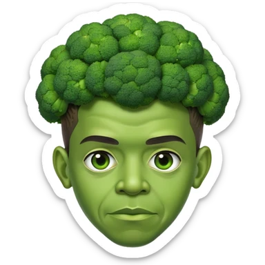 Barack Obama broccoli head Obama broccoli green skin face sticker