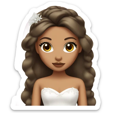 Bratz, bride,  hair, olive skin, brown almond cat eyes sticker