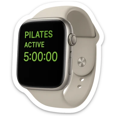 smartwatch con modalità attiva di pilates che segna 5 ore di pilates, REALISTICA 4K sticker