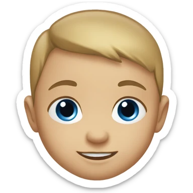 Baby boy gazing forward smiling blue eyes sticker